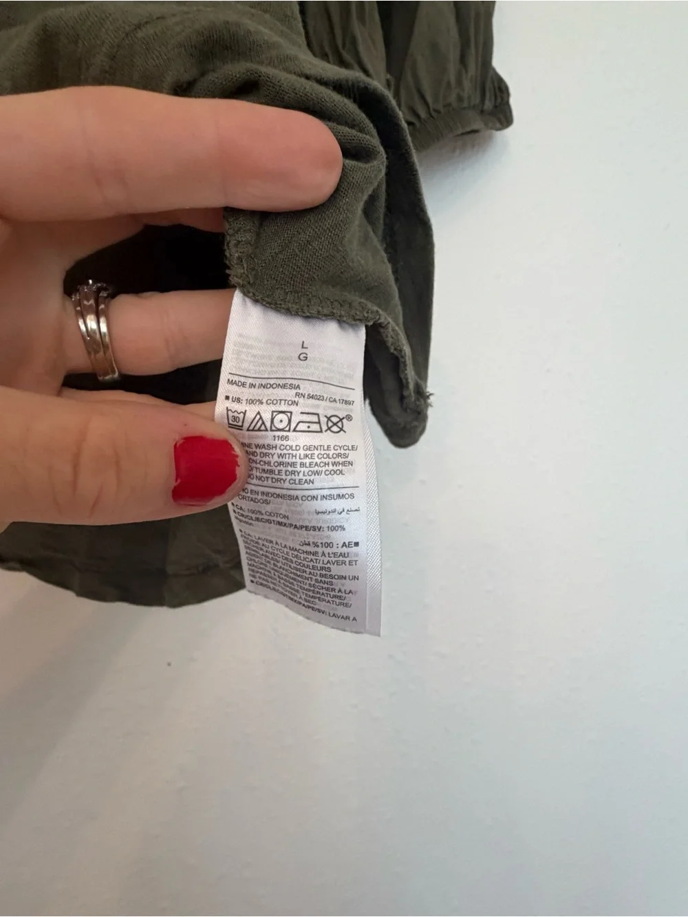 Old Navy Olive Green Puff-Sleeve Blouse size large